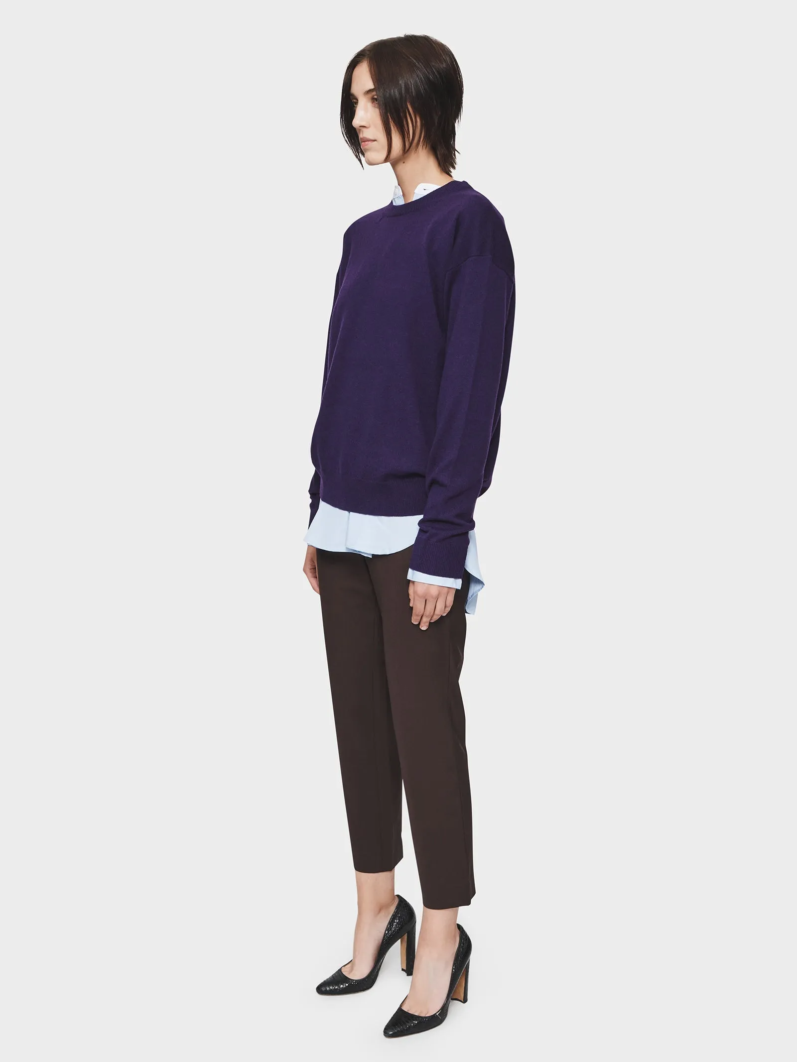 Slouchy Crewneck in Purple