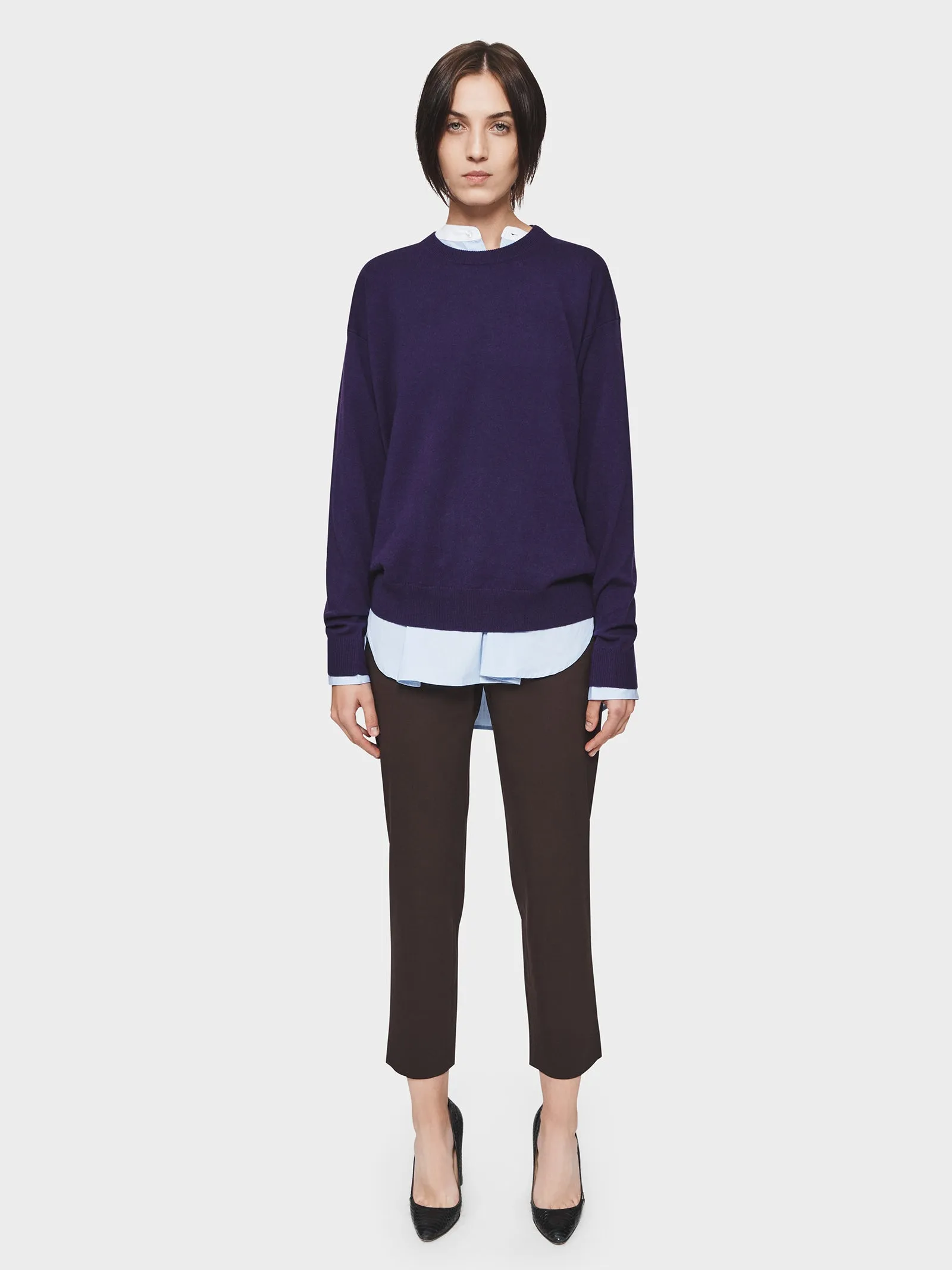 Slouchy Crewneck in Purple