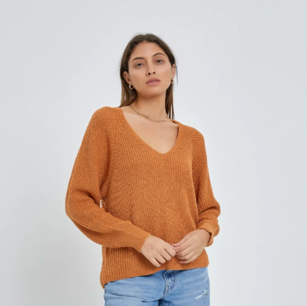 The Move Slow Sweater in Ginger