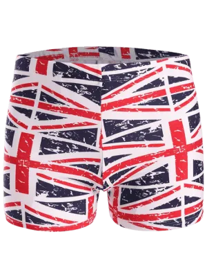 Trendy Distressed Flag Swim Trunks