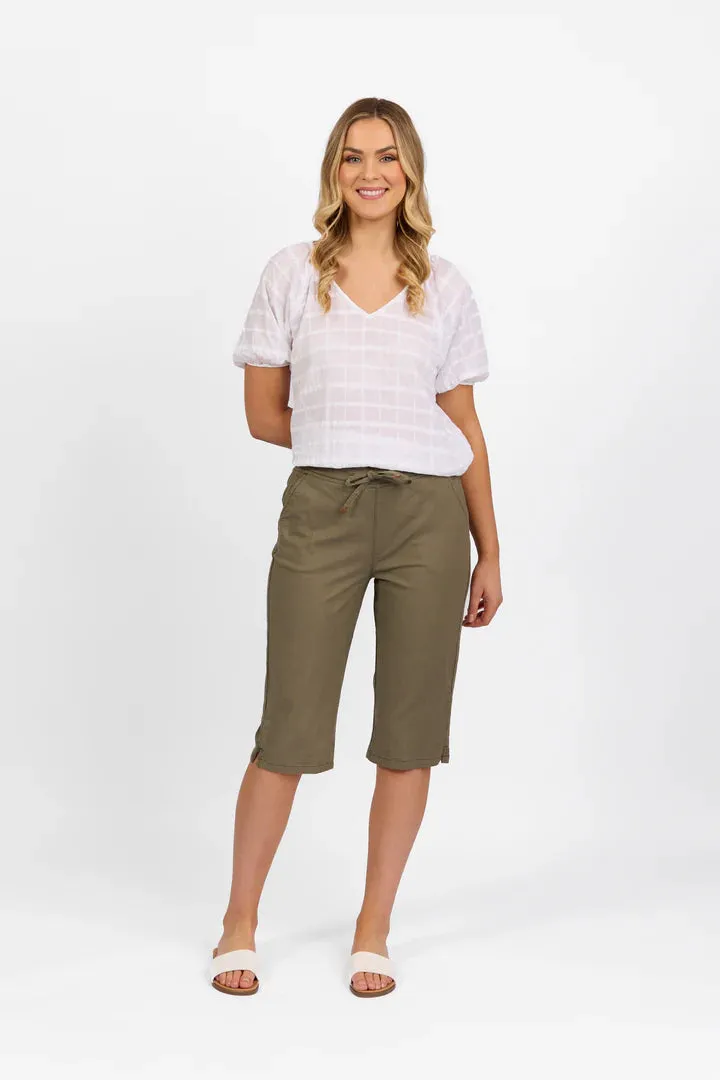 Vassalli Slim Leg Pant - Army