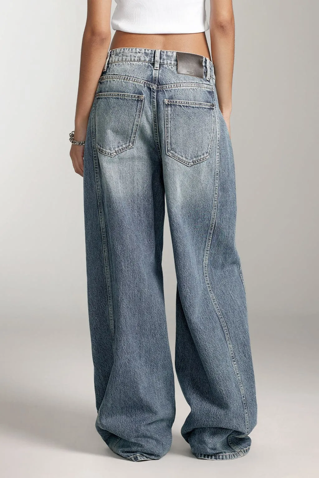 Vintage Style Straight Fit Jeans