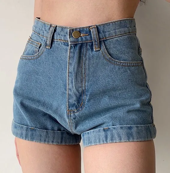 Wenkouban - Classic Retro Denim Shorts