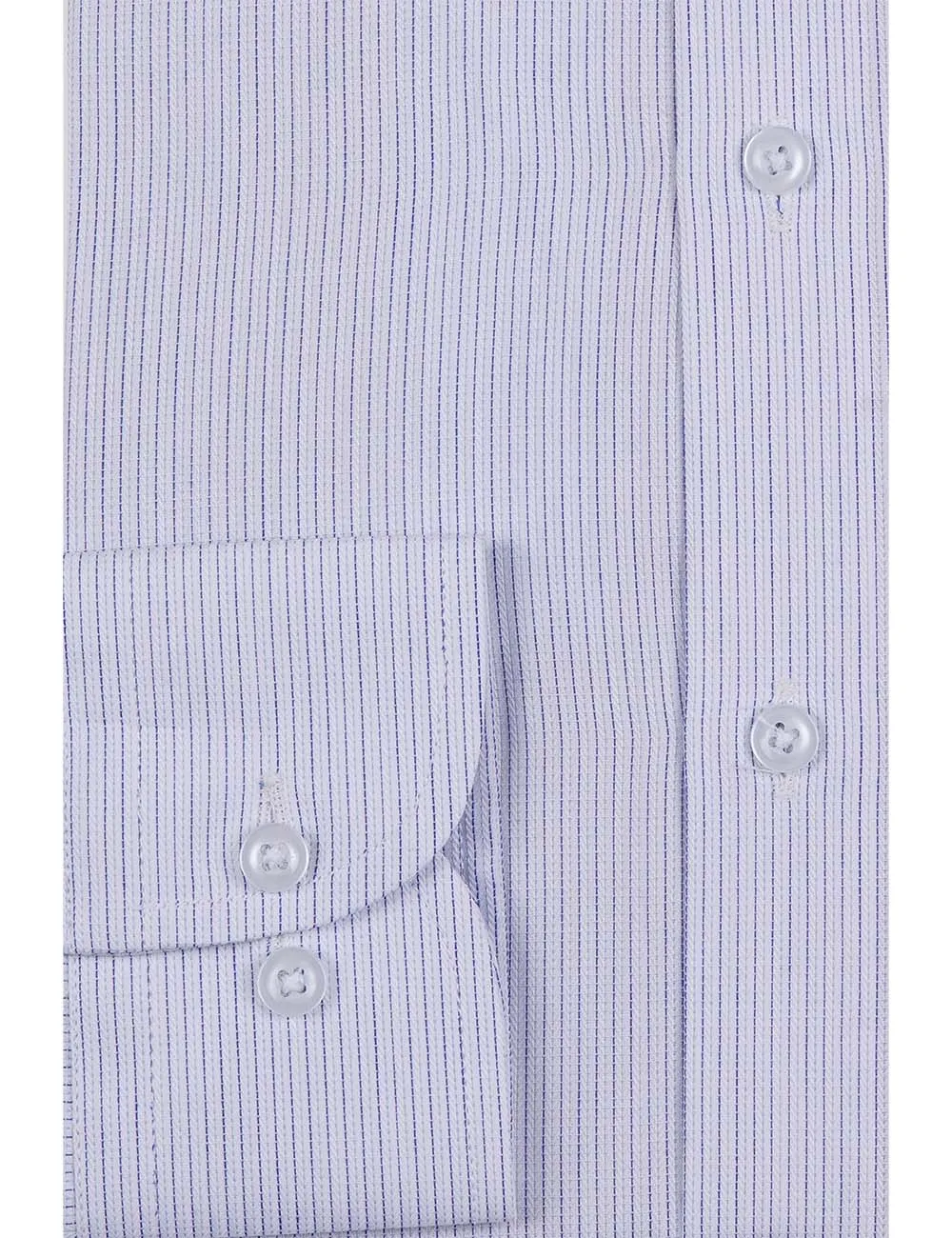 White & Blue Striped Dress Shirt for Men