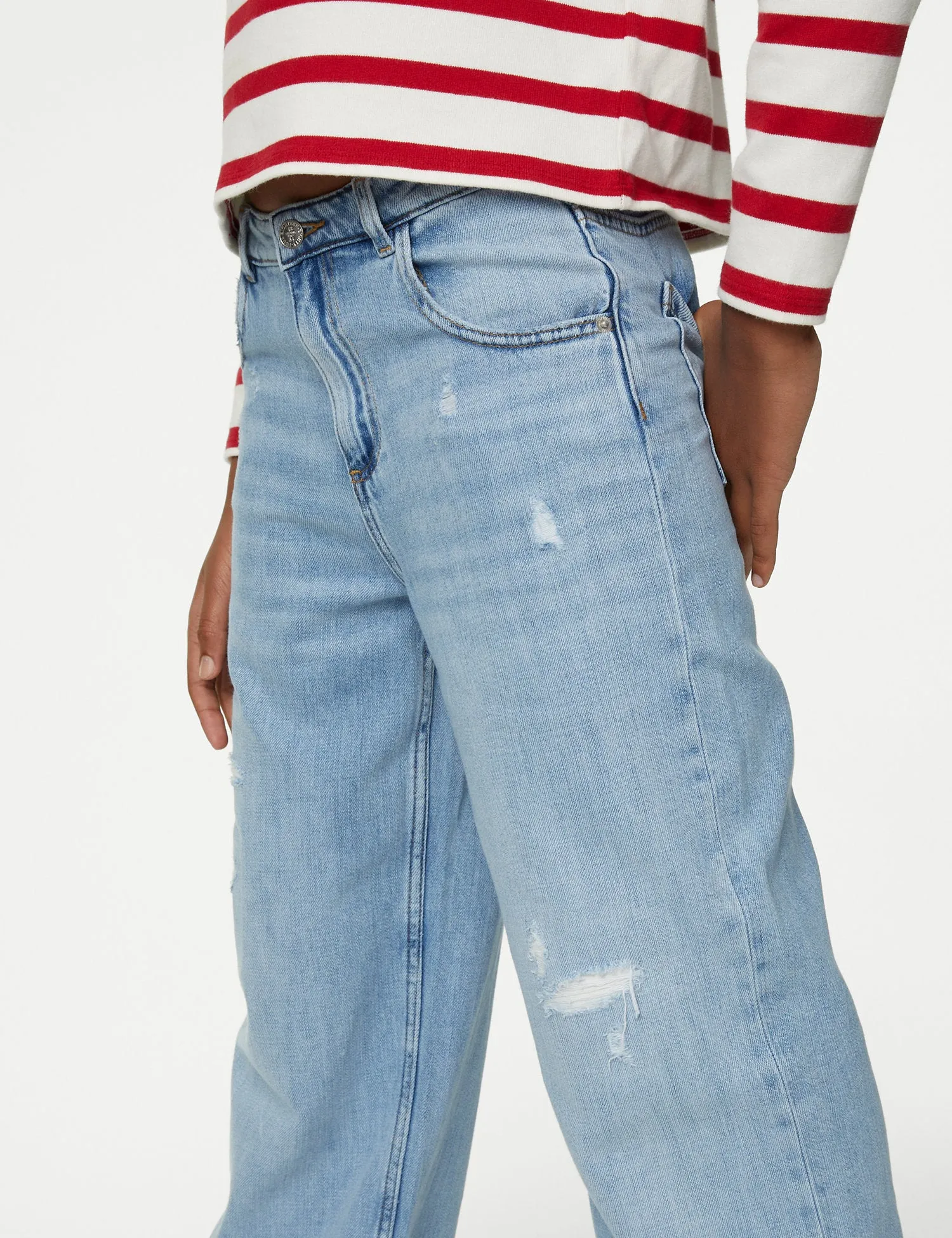 Wide Leg Turn Up Jeans