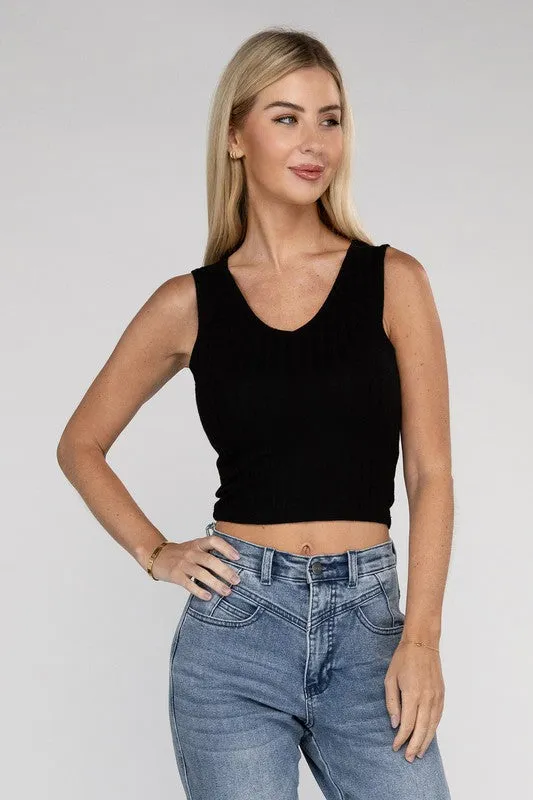 Zenana Closed Door Crop Tank